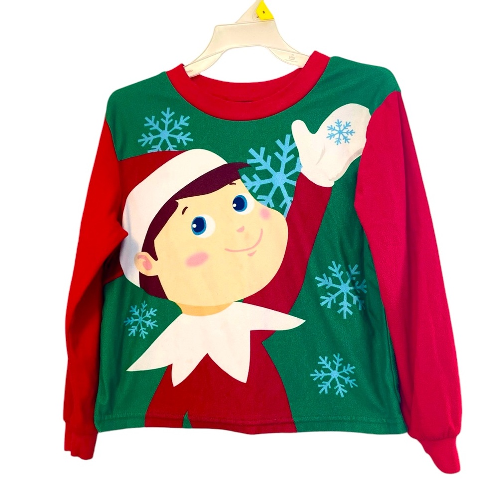 Boys Elf on the shelf pajamas set Fleece  Holiday Christmas 2 Piece Set Medium 8